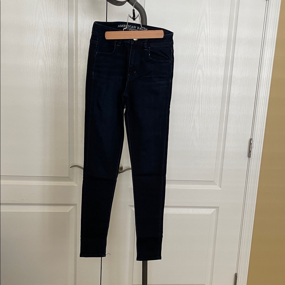 American Eagle Outfitters Women's Dark Blue Skinny Jeans